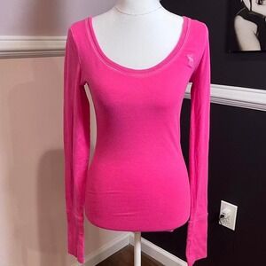 y2k vintage abercrombie & fitch hot pink long sleeve medium